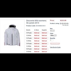 Descente white ski jacket